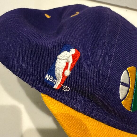 Vintage Sports Specialties Utah Jazz Snapback Hat Cap OSFA Purple Yellow RARE - Picture 4 of 9